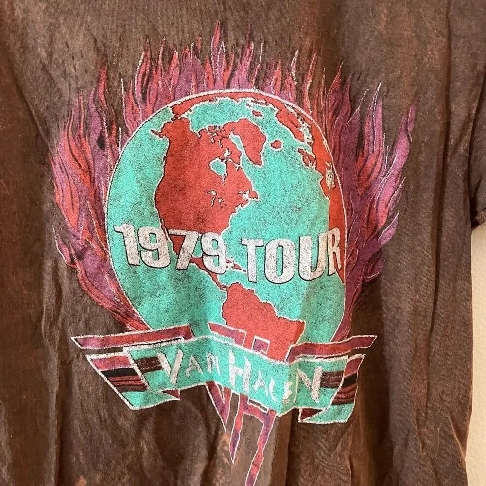 NWOT Van Halen 1979 World Tour Distressed Tee‎ Shirt Unisex Medium